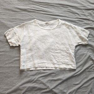 BILL + JAY crop linen shirt